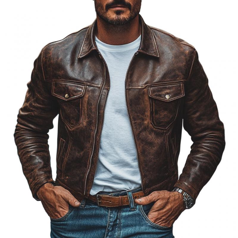 "Stylische Herrenjacke mit Reverskragen, schlanker Schnitt, mehrere Taschen, ideal für eleganten und lässigen Stil."