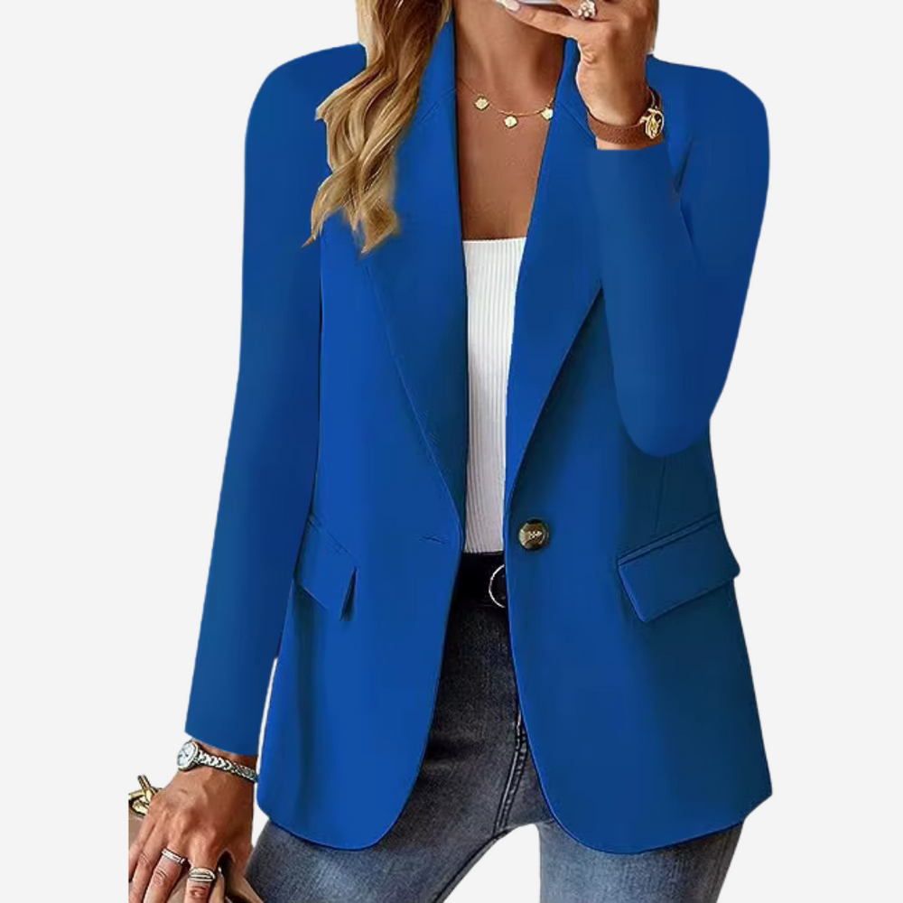 "Taillierter roter Sommerblazer für Damen, modern geschnitten, aus Stretchmaterial für eleganten Komfort und vielseitigen Sti