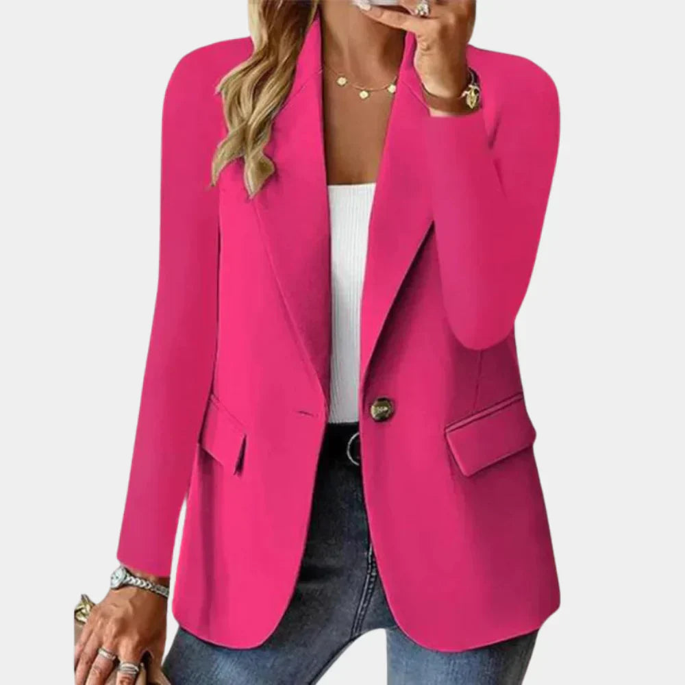 "Taillierter roter Sommerblazer für Damen, modern geschnitten, aus Stretchmaterial für eleganten Komfort und vielseitigen Sti