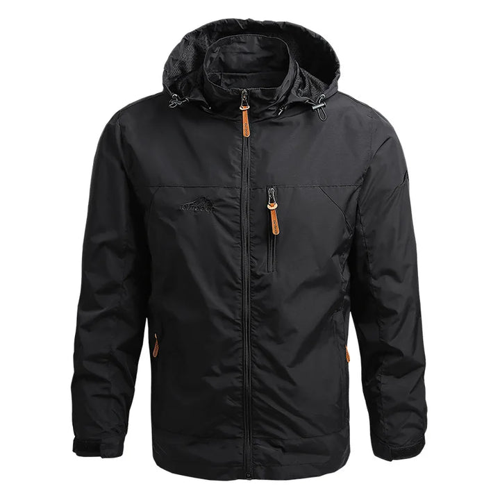 "Taktische wasserdichte Herrenjacke, robustes Design, abnehmbare Kapuze, atmungsaktiv, ideal für Outdoor-Abenteuer."