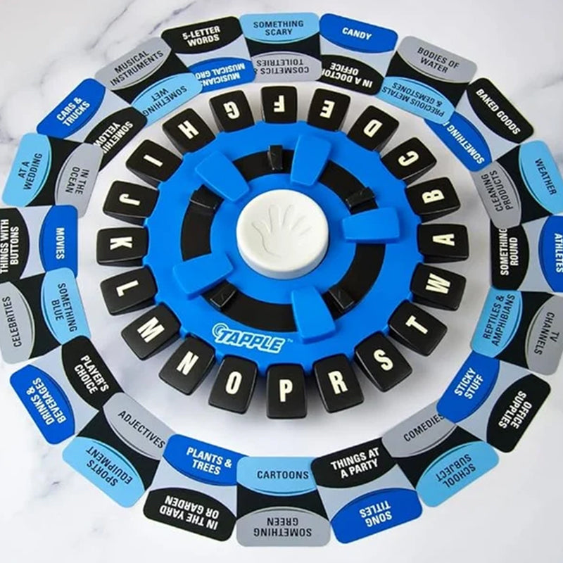 Tapple Spieleset mit drehbarem Buchstabenrad und Kategorienkarten, ideales Familienspiel, fördert schnelles Denken und Kreati