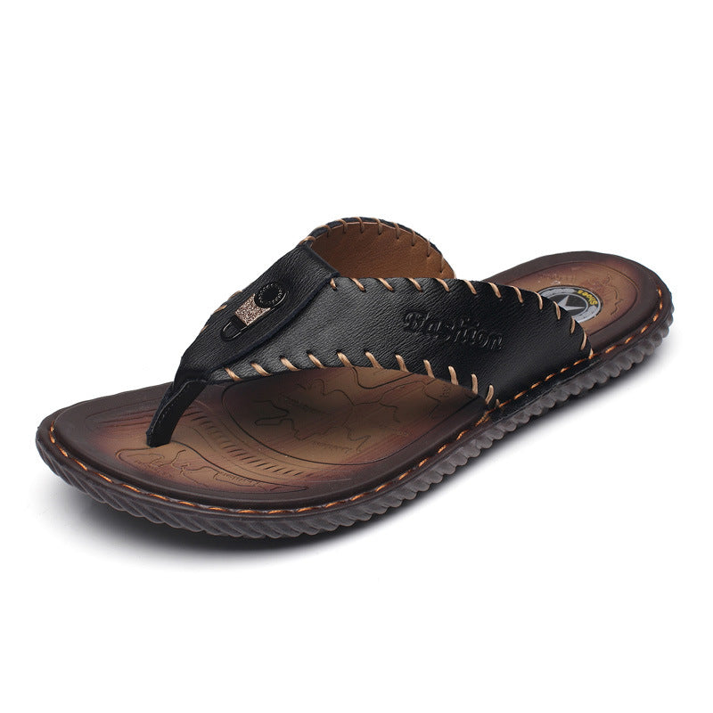 "Tobias Ledersandalen in Schwarz, hochwertiges Leder, elegantes Design, ideal für Sommer, Komfort für lange Spaziergänge."
