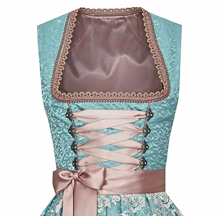 "Traditionelles Damen Dirndl-Set mit eleganter Bluse, edles Design mit modernen Details, Vorderansicht."