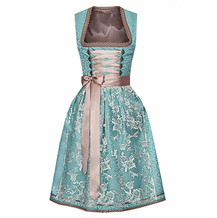 "Traditionelles Damen Dirndl-Set mit eleganter Bluse, edles Design mit modernen Details, Vorderansicht."