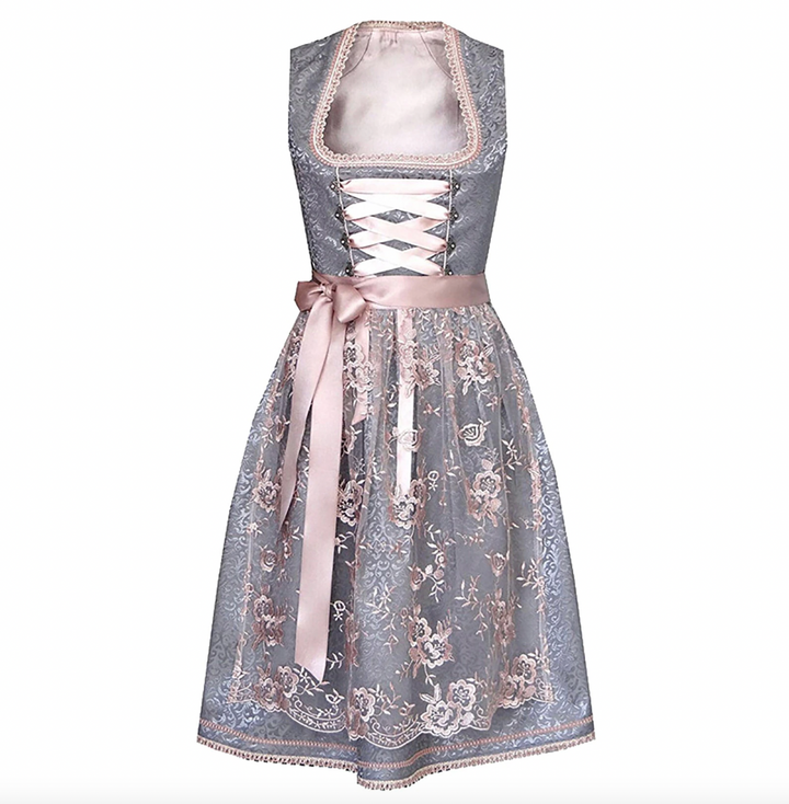 "Traditionelles Damen Dirndl-Set mit eleganter Bluse, edles Design mit modernen Details, Vorderansicht."