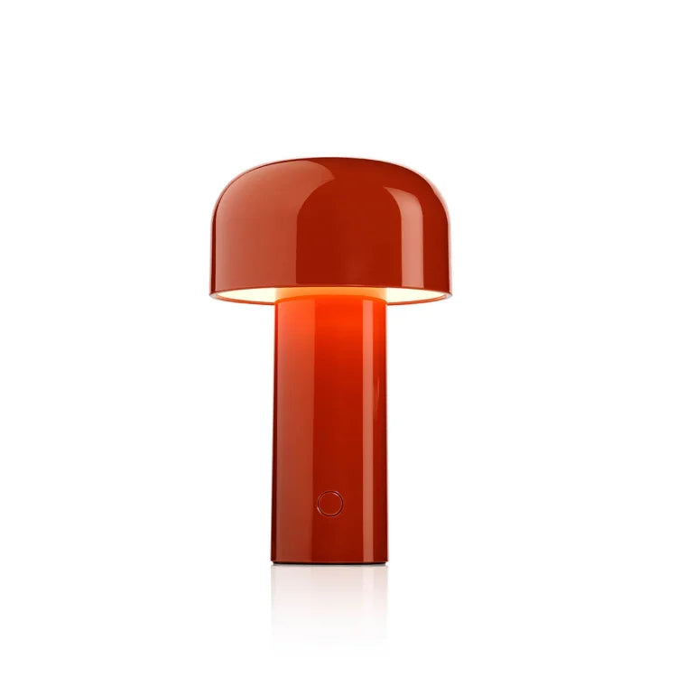 "Tragbare LED Tischlampe in Pilzform mit dreifarbiger Dimmfunktion, moderne Ästhetik, ideal für stilvolle Beleuchtung."