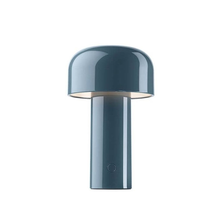 "Tragbare LED Tischlampe in Pilzform mit dreifarbiger Dimmfunktion, moderne Ästhetik, ideal für stilvolle Beleuchtung."