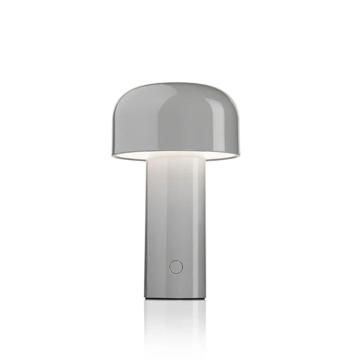 "Tragbare LED Tischlampe in Pilzform mit dreifarbiger Dimmfunktion, moderne Ästhetik, ideal für stilvolle Beleuchtung."