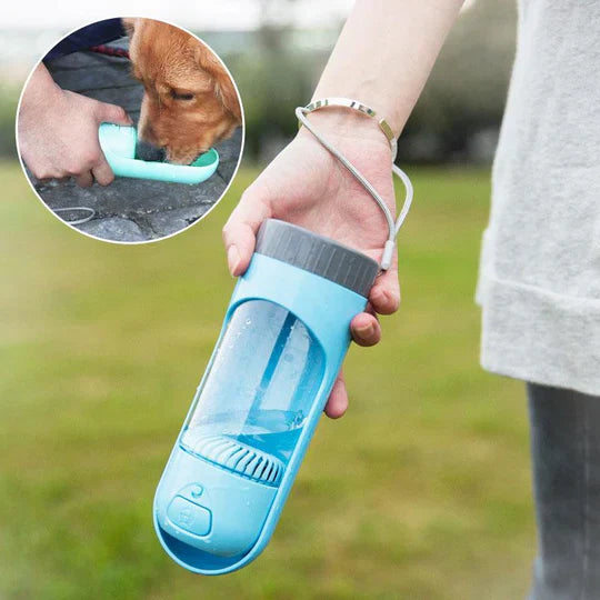 "Tragbarer Haustier-Wasserspender mit Filter, Einhandgriff, kompakt, ideal für Spaziergänge und Reisen, spritzwassergeschützt
