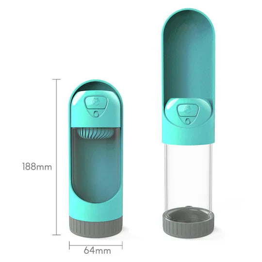 "Tragbarer Haustier-Wasserspender mit Filter, Einhandgriff, kompakt, ideal für Spaziergänge und Reisen, spritzwassergeschützt