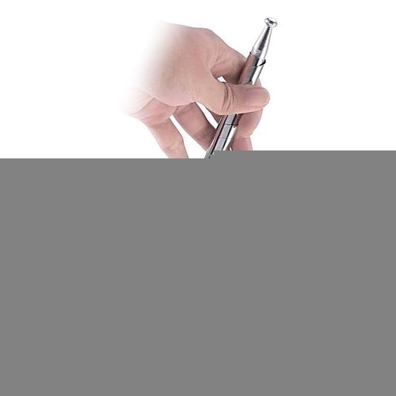 "Tragbarer, vielseitiger Metallstab in kompakter Form, ideal für Selbstverteidigung und magische Effekte, silbern."