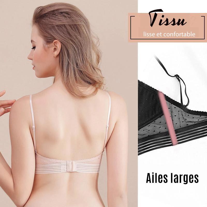 Trägerloser nahtloser BH in Nude, bietet unsichtbare Unterstützung und Komfort, ideal für rückenfreie elegante Outfits.