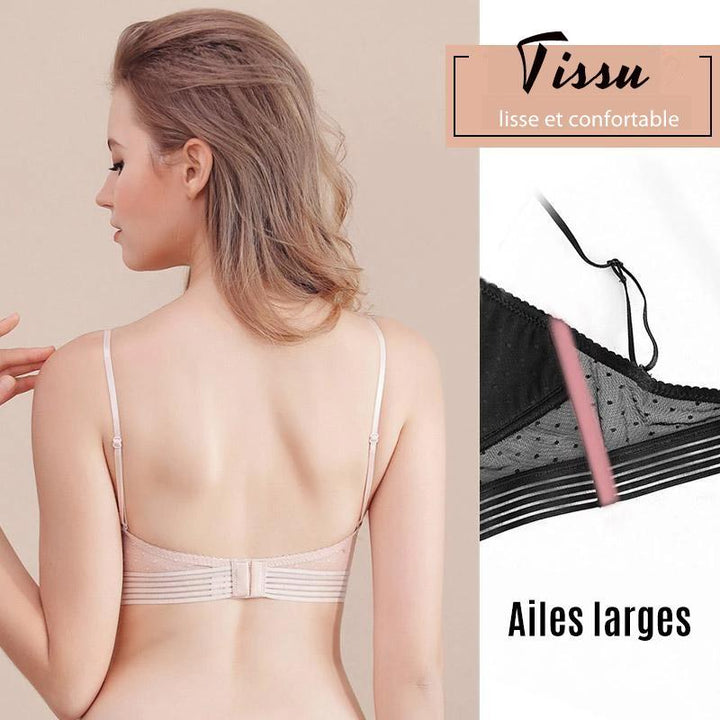 Trägerloser nahtloser BH in Nude, bietet unsichtbare Unterstützung und Komfort, ideal für rückenfreie elegante Outfits.