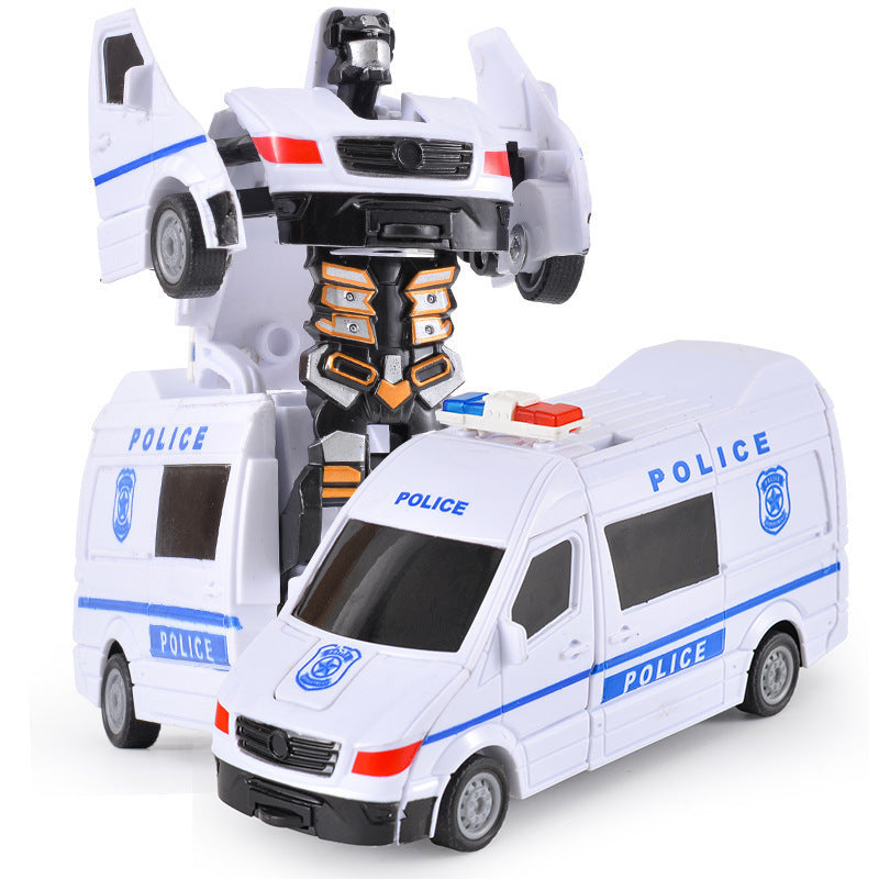 "Transformierendes Kinderfahrzeug in leuchtendem Gelb, von Auto zu Roboter, fördert kreative Spielideen und Fantasie"