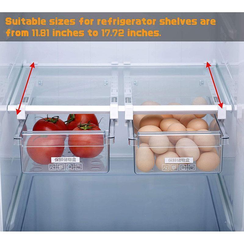 "Transparente, ausziehbare Kühlschrank-Schublade aus BPA-freiem Kunststoff für bessere Lebensmittelorganisation"