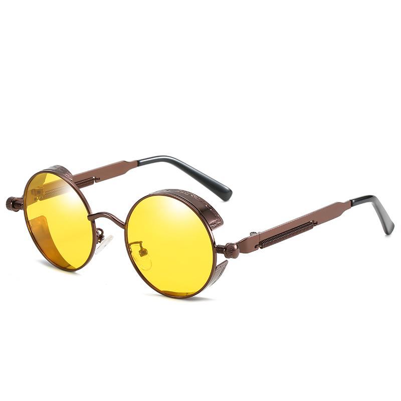 Trendige Unisex Vintage-Sonnenbrille mit polarisierten UV400-Gläsern, elegante Retro-Optik in Bronze für Damen und Herren.