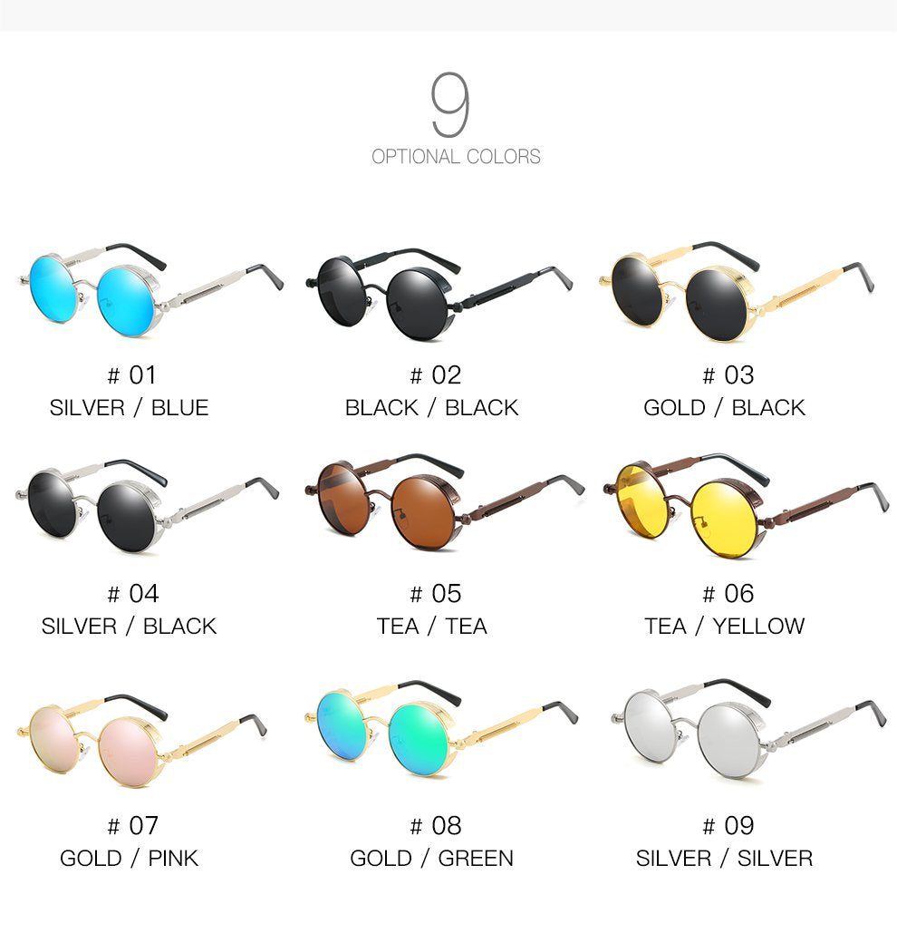 Trendige Unisex Vintage-Sonnenbrille mit polarisierten UV400-Gläsern, elegante Retro-Optik in Bronze für Damen und Herren.