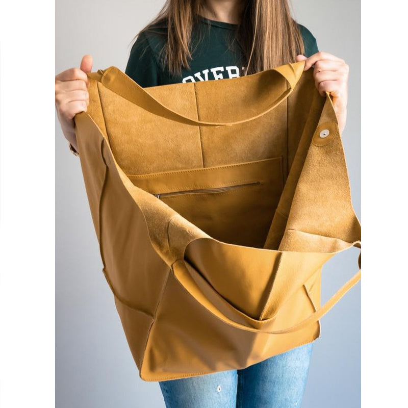 "Übergroße elegante Leder-Weekender-Handtasche mit modernem Design in vielseitigen Farben, perfekte Damen-Bag."