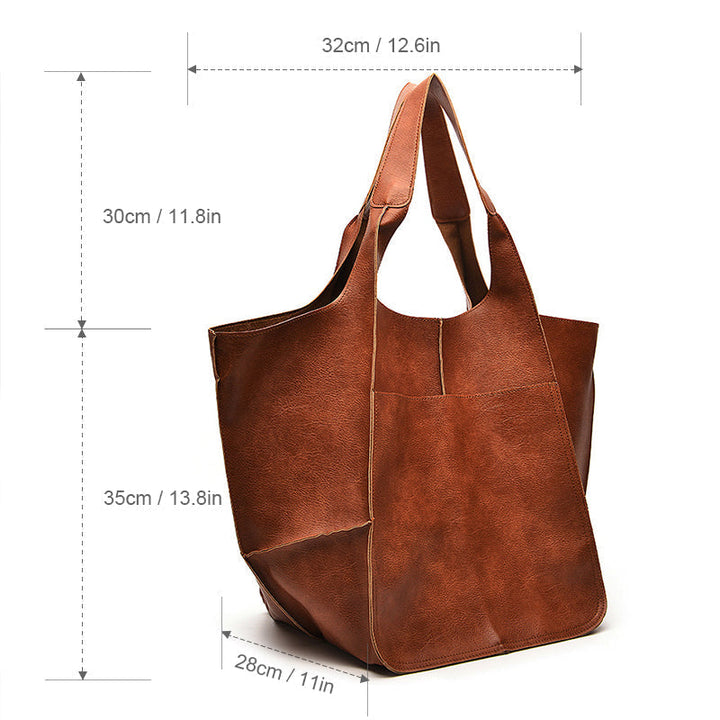 "Übergroße elegante Leder-Weekender-Handtasche mit modernem Design in vielseitigen Farben, perfekte Damen-Bag."
