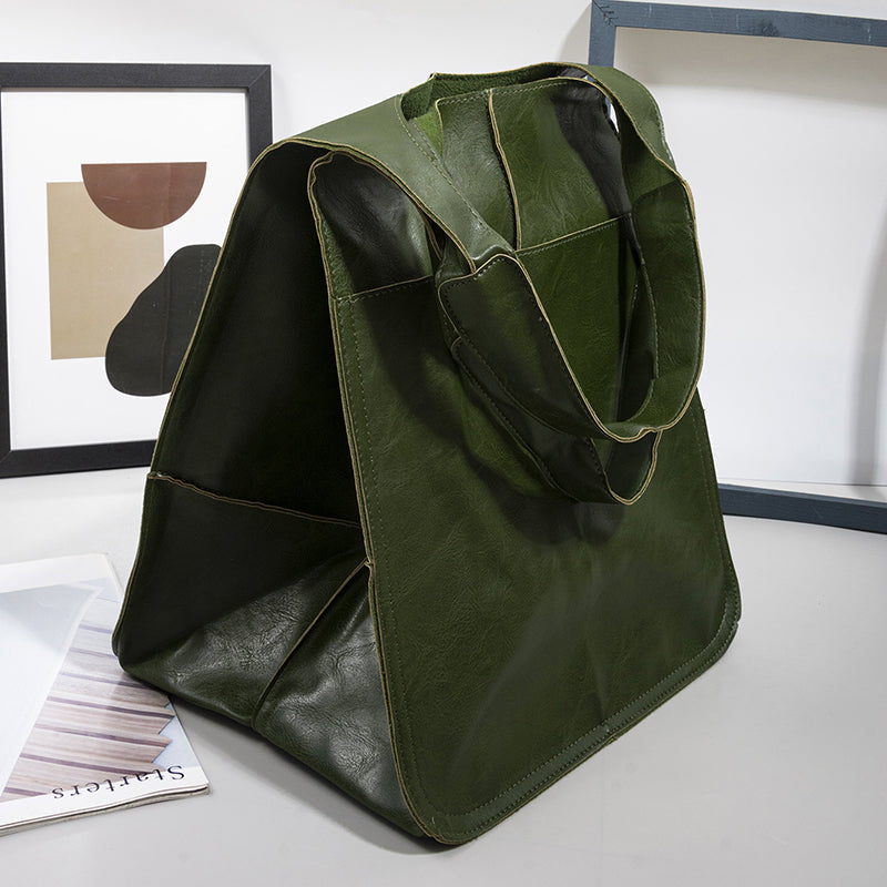 "Übergroße elegante Leder-Weekender-Handtasche mit modernem Design in vielseitigen Farben, perfekte Damen-Bag."