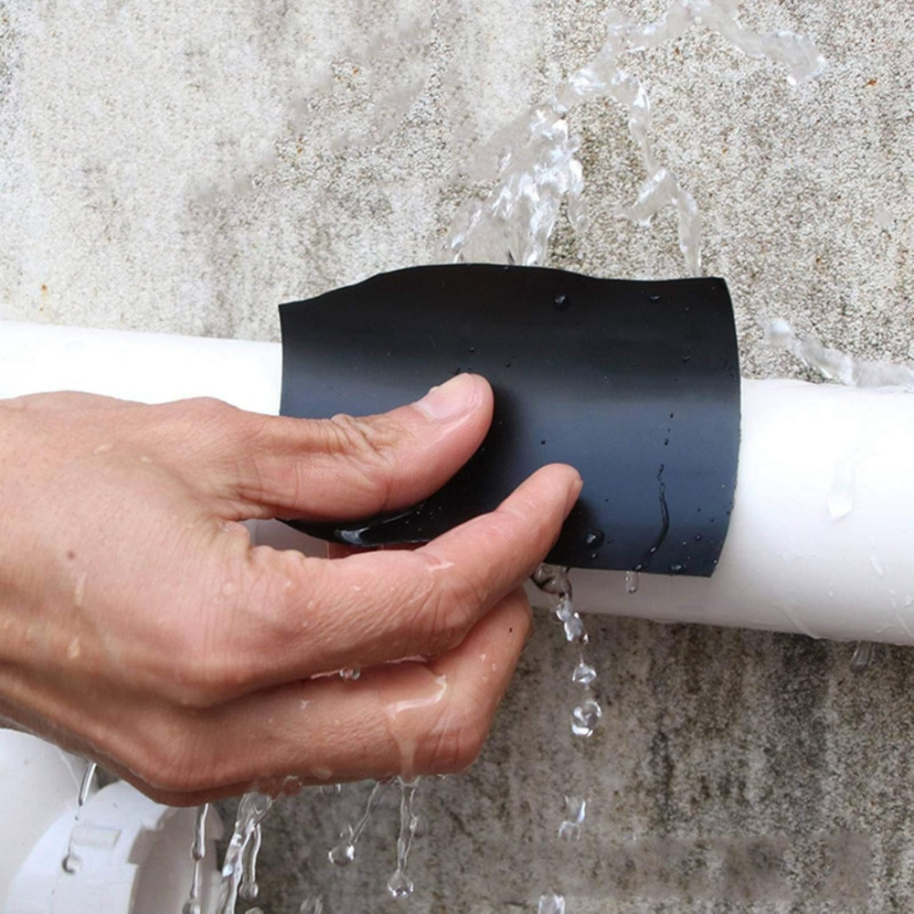 "Ultra starkes wasserdichtes Reparaturband, selbstklebend, schwarz, 10 cm Breite, ideal für Lecks und Risse im Garten"