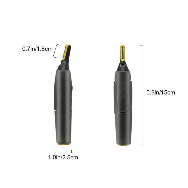 "Ultradünner grauer Präzisionstrimmer für Gesicht mit kabellosem Design, Titanbeschichtung und LED-Licht, ideal für Reisen."