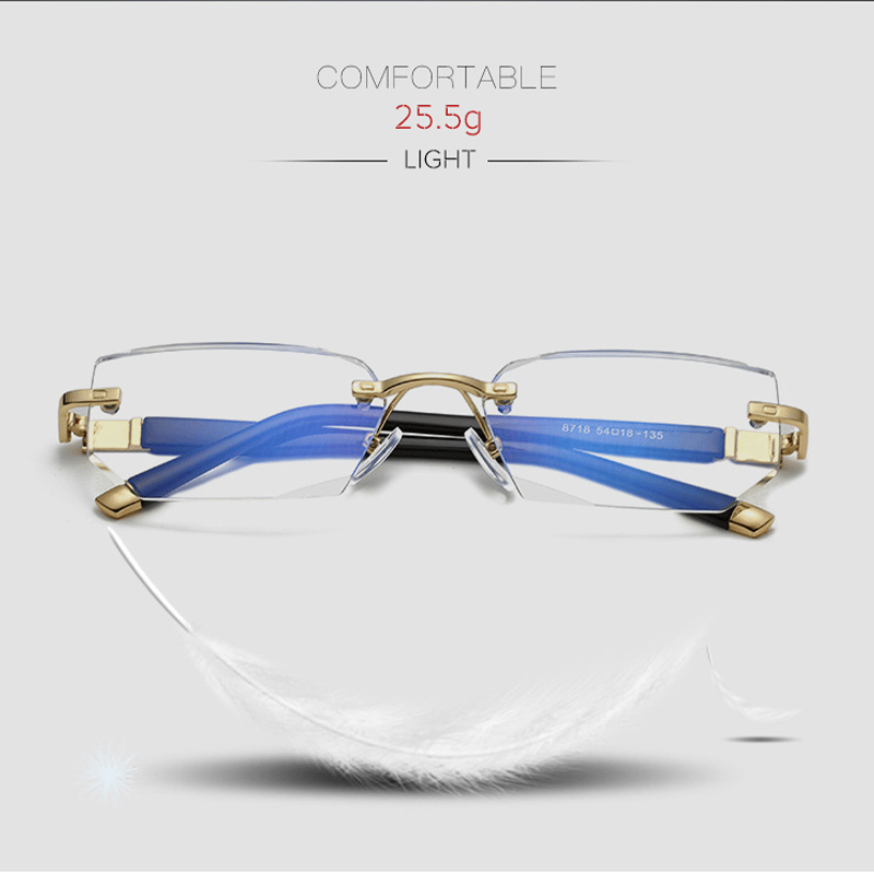 "Ultraleichte, progressive Saphir Lesebrille mit Anti-Blau Schutz, transparentes Gestell, ideal für Damen."