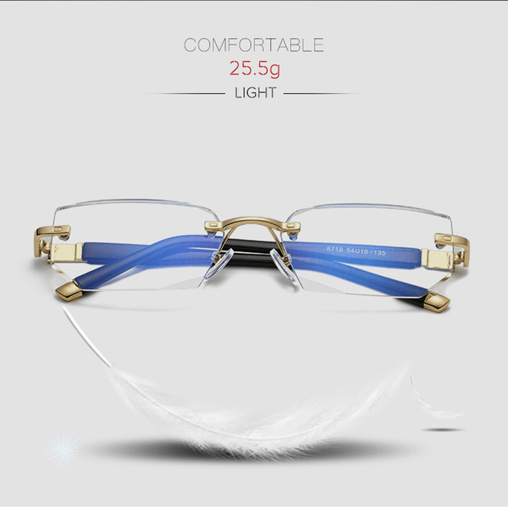 "Ultraleichte, progressive Saphir Lesebrille mit Anti-Blau Schutz, transparentes Gestell, ideal für Damen."