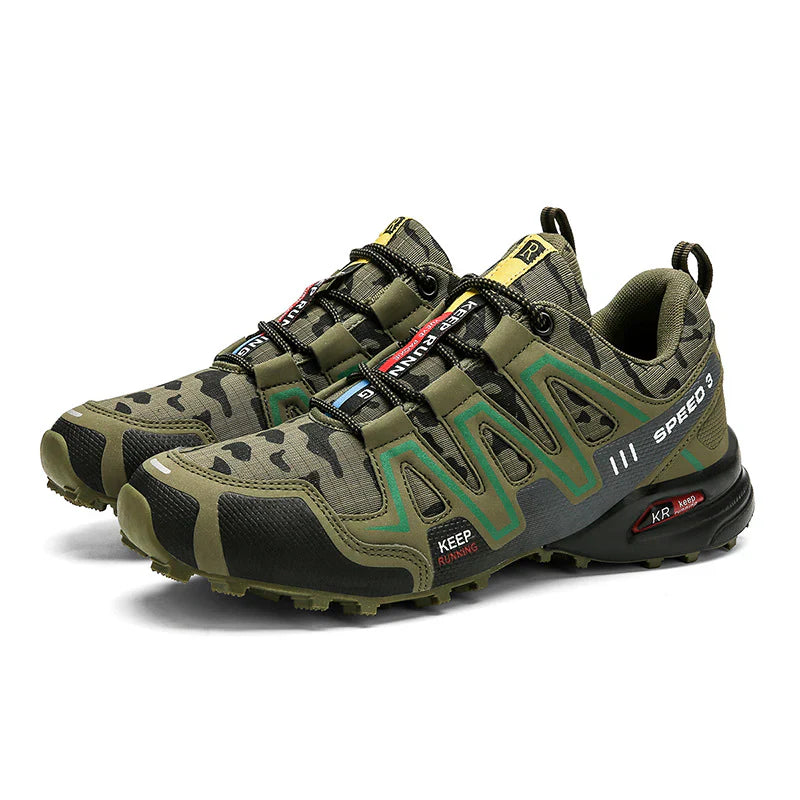 Unisex orthopädischer Lauf- und Wanderschuh, dunkelgrau, mit atmungsaktivem Obermaterial und rutschfester Sohle.