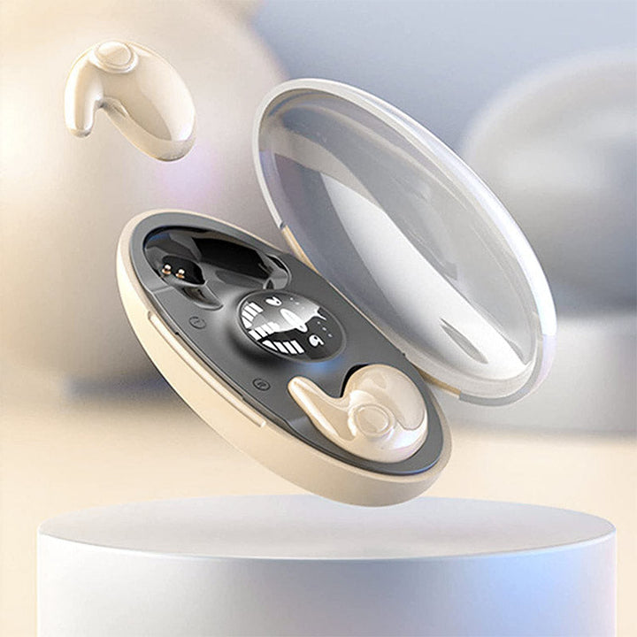 Unsichtbare ergonomische In-Ear-Wireless-Kopfhörer, IPX5 wasserdicht, ideal für Seitenschläfer, kompakt und komfortabel.