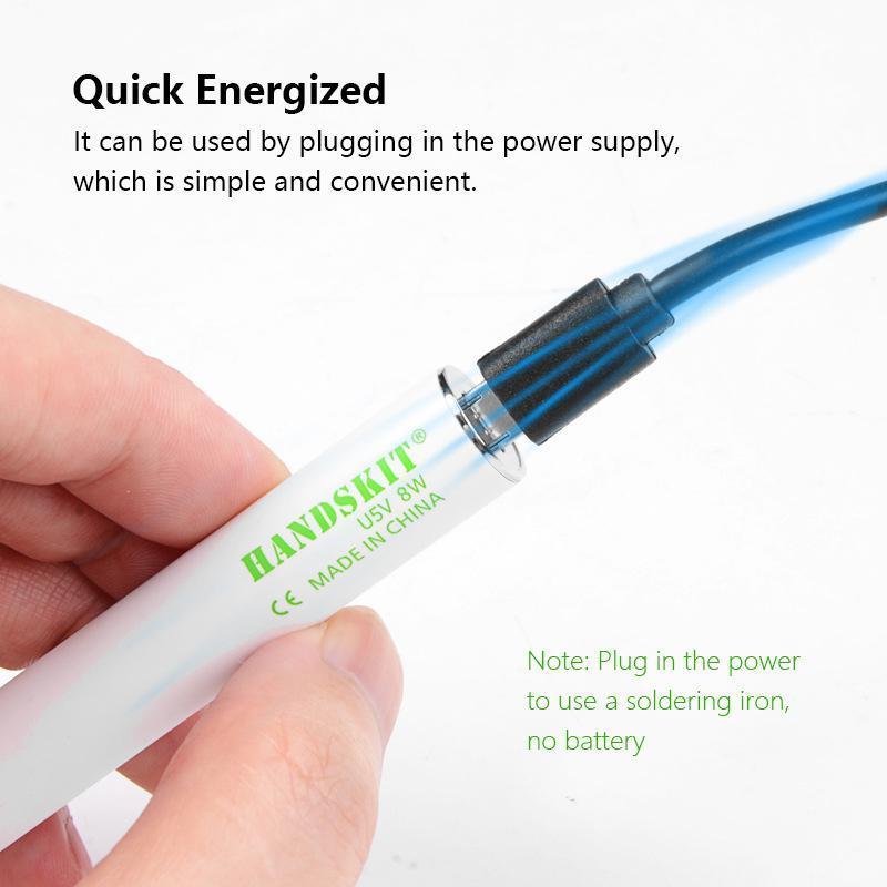 "USB Elektrisches Lötkolben-Set mit feiner Spitze, tragbar und schnell aufheizend für präzise Lötarbeiten, kompakt designt."