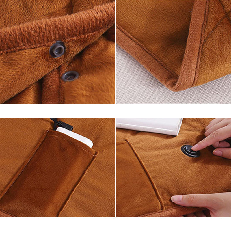 "USB-Heizdecke mit 3 Heizstufen in Grau, tragbar, 100x140 cm, für komfortable Wärme überall, maschinenwaschbar"