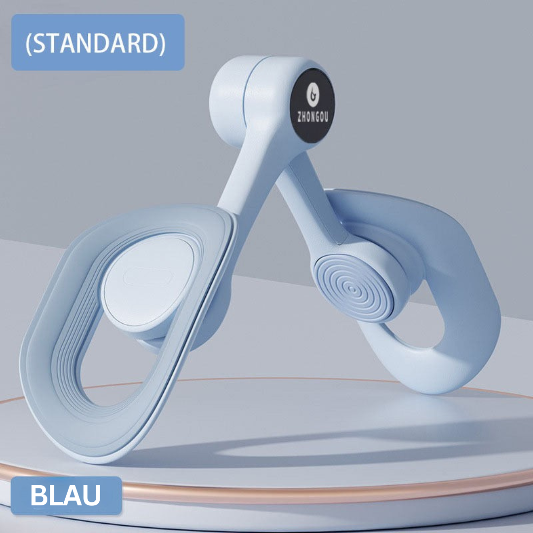 "Verstellbarer Becken- und Oberschenkeltrainer, blau; Fitnessgerät mit digitalem Zähler; Trainingshilfe für Beine, Oberschenk