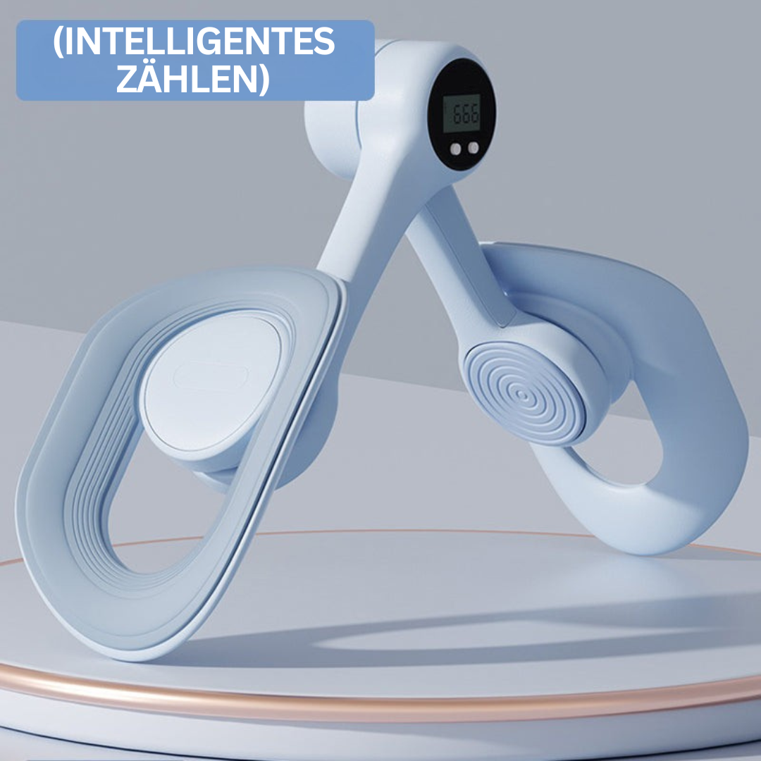 "Verstellbarer Becken- und Oberschenkeltrainer, blau; Fitnessgerät mit digitalem Zähler; Trainingshilfe für Beine, Oberschenk