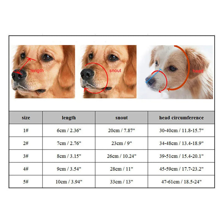 Verstellbarer Hundemaulkorb aus Silikon in Grau, Rot und Schwarz, ideal für Sicherheit und Komfort bei Spaziergängen.