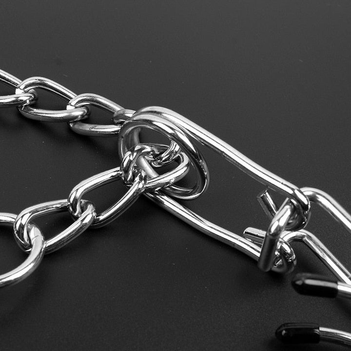 "Verstellbares Hunde Stachelhalsband mit gummierten Stiften, ideal für Anti-Zieh Training, in verschiedenen Größen erhältlich