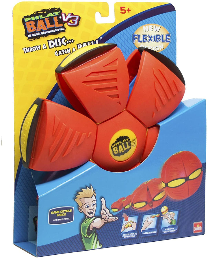 Verwandlungsball für draußen, spielerisches Design, wandelbar von Scheibe zu Ball, bunte Farben, robust, ideal für Kinder.