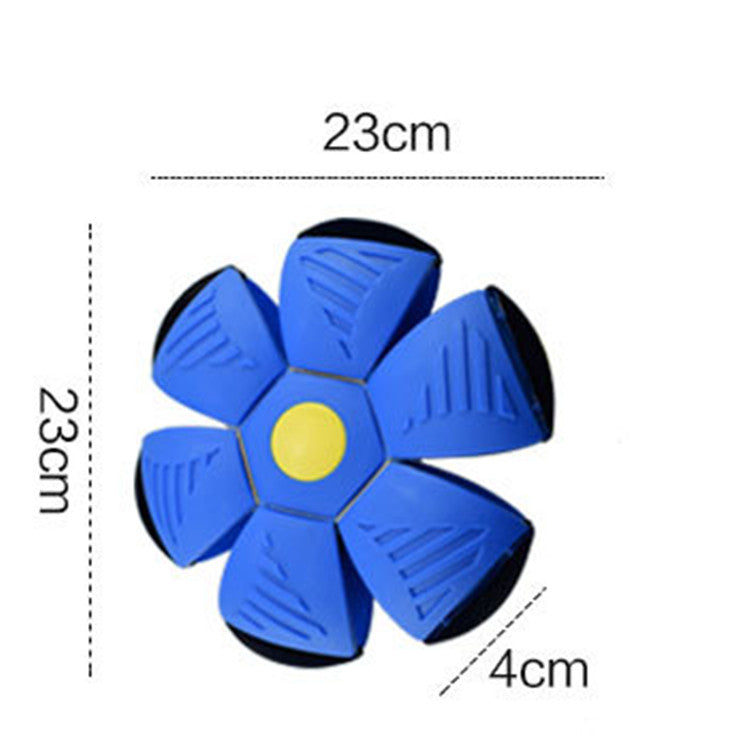 Verwandlungsball für draußen, spielerisches Design, wandelbar von Scheibe zu Ball, bunte Farben, robust, ideal für Kinder.