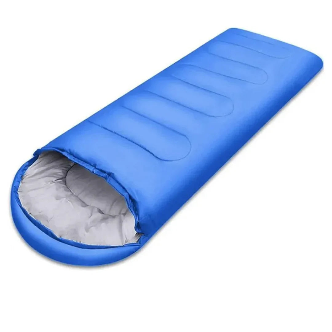 "Wärmeisolierter Schlafsack, ideal für Camping, wasserabweisend und komfortabel, für erholsamen Schlaf im Freien."