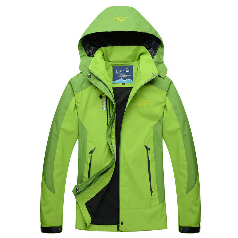 "Wasserdichte, atmungsaktive Damenjacke in elegantem Design, ideal bei Regen, vielseitig kombinierbar, robust und leicht."