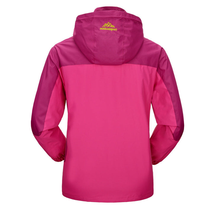 "Wasserdichte, atmungsaktive Damenjacke in elegantem Design, ideal bei Regen, vielseitig kombinierbar, robust und leicht."