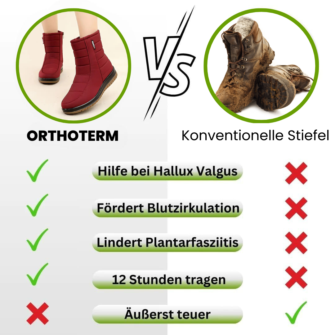 "Wasserdichte, braune Damenstiefel mit rutschfester Sohle für Herbst und Winter, isoliert gegen Kälte."