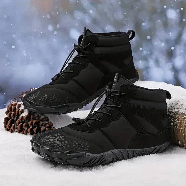 "Wasserdichte Damenstiefel, schwarz, rutschfeste Sohle, ergonomisches Design, ideal für Regen und kaltes Wetter."