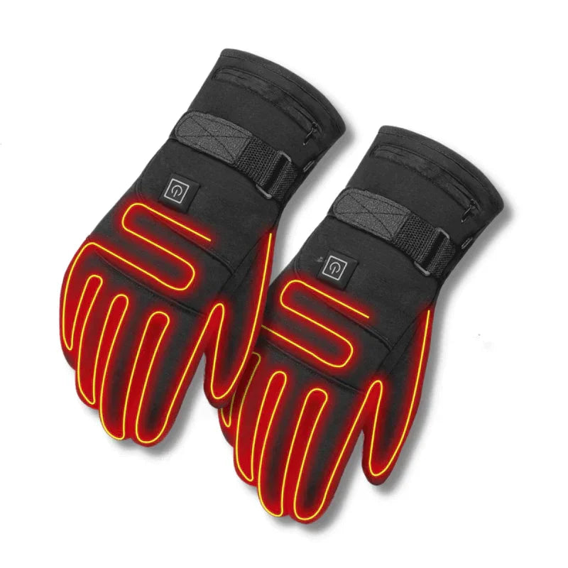 "Wasserdichte, elektrisch beheizte unisex Handschuhe für den Winter mit Fleece-Innenraum und Touchscreen-Funktion."