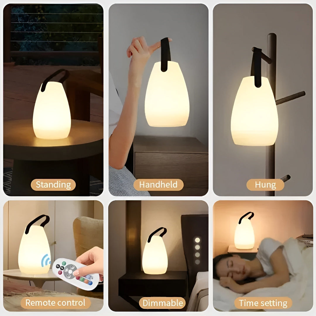 "Wasserdichte LED Tischlampe, tragbar, Farbwechsel, für Innen & Außen, sanfte Töne, lebhafte Farben, elegant, USB-ladbar"