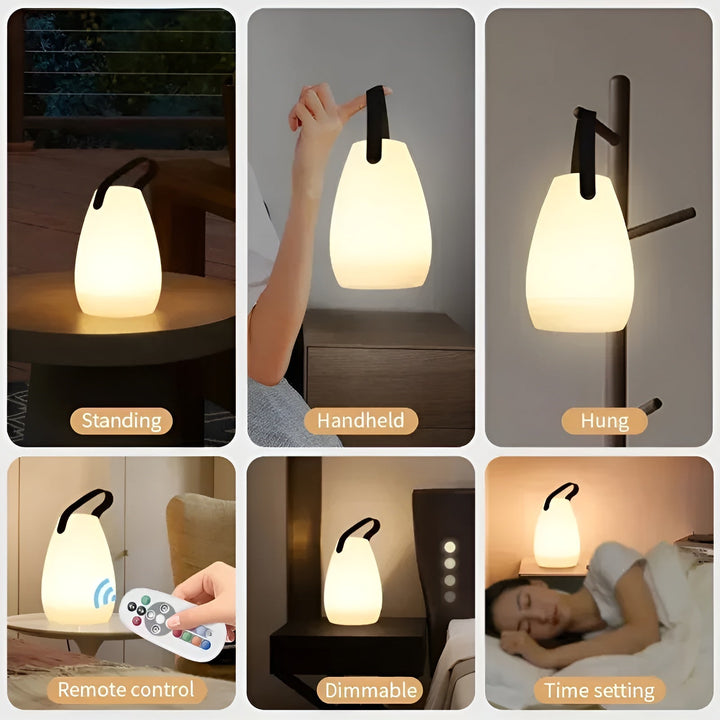 "Wasserdichte LED Tischlampe, tragbar, Farbwechsel, für Innen & Außen, sanfte Töne, lebhafte Farben, elegant, USB-ladbar"