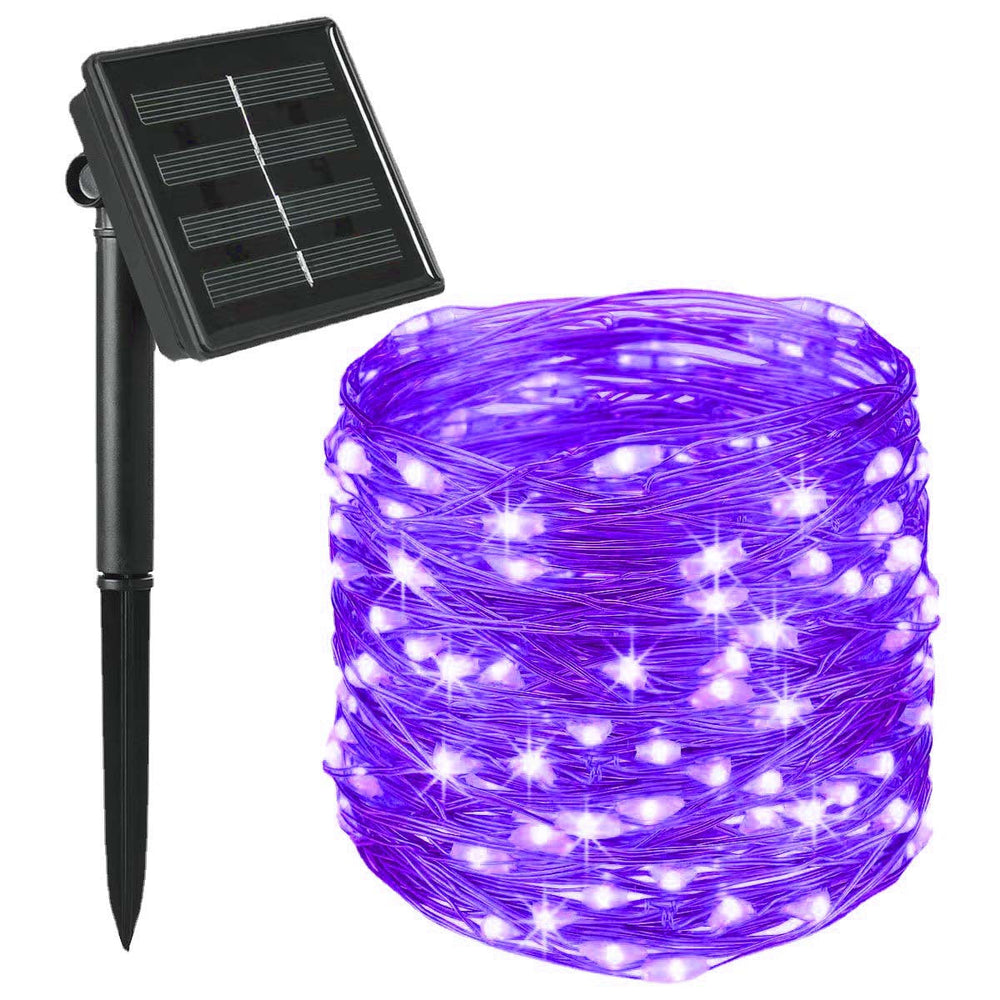 "Wasserdichte, solarbetriebene Lichterkette für stimmungsvolle Gartenbeleuchtung, robust bei Regen und wetterfest."
