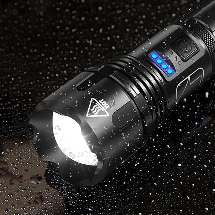 "Wasserdichte Taschenlampe mit Lasertechnik, militärqualität, aus robustem Aluminium, IPX8, für extreme Dunkelheit."