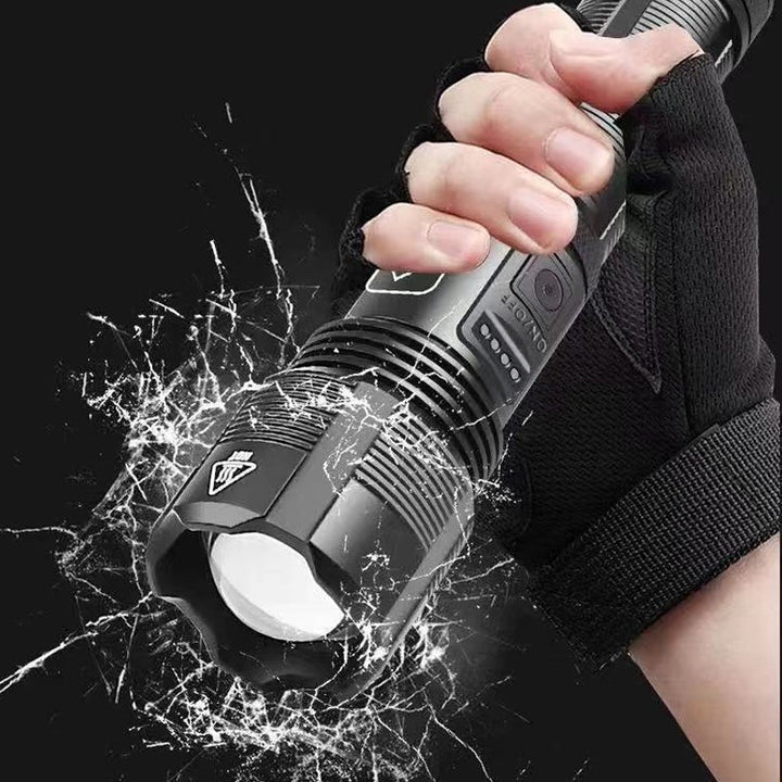 "Wasserdichte Taschenlampe mit Lasertechnik, militärqualität, aus robustem Aluminium, IPX8, für extreme Dunkelheit."
