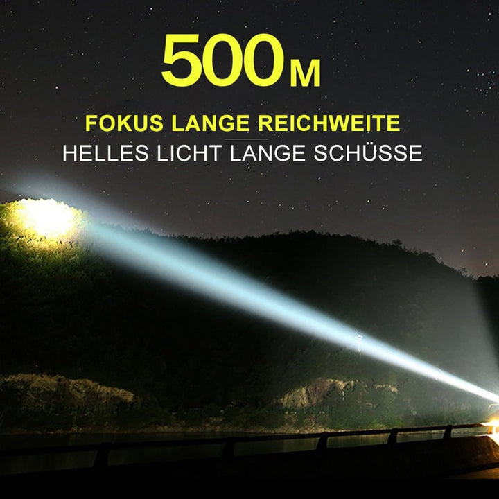 "Wasserdichte Taschenlampe mit Lasertechnik, militärqualität, aus robustem Aluminium, IPX8, für extreme Dunkelheit."